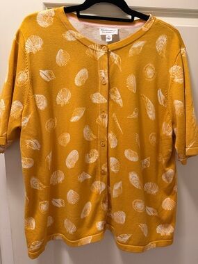 Bridgehampton Isaac Mizrahi s/s Button Front Top Cardigan XL excellent condition